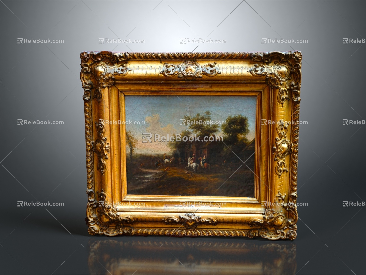 European Style Painting Frame Oil Painting Frame Oil Painting 3d model