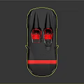 Stylish Black Convertible Car With Red Seats And Red Stripe Details