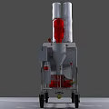 Mobile Industrial Equipment With Three White Cylinders Red Components And ALLIED MACH Logo