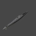 Gray Military Submarine Water Vessel With Vintage Exterior And Structural Design