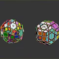 Colorful Magic Cube Spheres As Daily Life Supplies With Chinese Characters