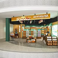 Three Squirrels Snack Shop Storefront With Cartoon Character Signboard And Products On Shelves