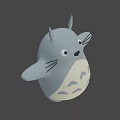 My Neighbor Totoro Gray Game And Movie Character With Round Body Patterns Pointed Ears Whiskers