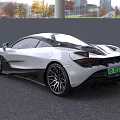 Luxury Sports Car With White And Black Exterior Carbon Fiber Accents And Modern Sleek Design