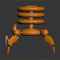 Modern Orange Spider Robot Featuring Spiral Body Structure And Mechanical Legs 3d model
