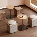 Modern coffee stool round table combination 3d model