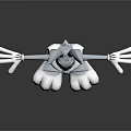 Cartoon Rabbit Character With Long Ears Outstretched Arms And White Body