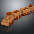 Classic Wooden Toy Train With Multiple Carriages And Round Wooden Wheels