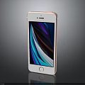 White Smartphone With Colorful Abstract Pattern Screen On Black Background