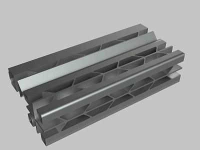 Industrial Metal Long Strips With Hexagonal Hollow Design And Smooth Surface 3d model