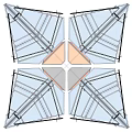 Modern Ceiling Design with Geometric Metal Framework and Transparent Panels and Integrated Lighting