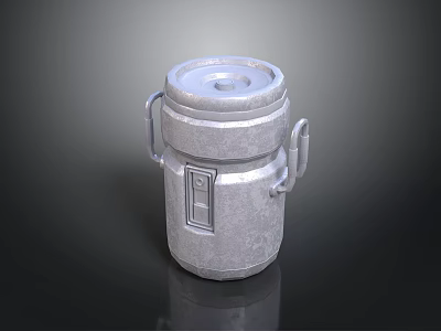 Sturdy Metallic Household Container With Secure Lid And Side Handles For Daily Storage Use 3d model