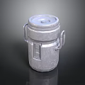 Sturdy Metallic Household Container With Secure Lid And Side Handles For Daily Storage Use