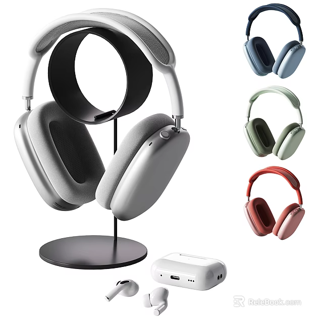 Wireless Over Ear Headphones Comfortable Design With Portable Charging Case And Multiple Color Options 3d model 