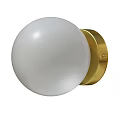 Modern Wall Lamp With White Spherical Lampshade And Gold Base Design