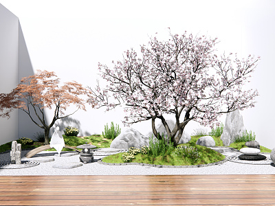 New Chinese Landscape Setches Dead Rock Courtyard Landscape model