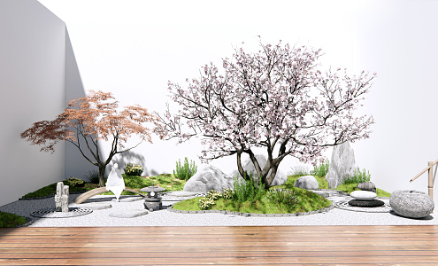 New Chinese Landscape Setches Dead Rock Courtyard Landscape 3d model