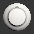 Silver Metal Cylindrical Equipment With Textured Surface Reflective Base And Dark Background