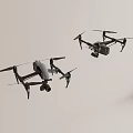 Smart Machines Drones Flying With Camera Equipment In Indoor Environment 3d model