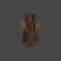 Ancient Mammoth Figure With Long Curved Tusks And Brown Fur
