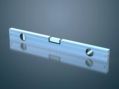 Sturdy Metal Spirit Level With Circular Vials Measuring Scale And Reflective Smooth Surface 3d model