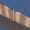 Wooden Garden Fence With Pointed Top Design For Outdoor Backyard Landscape Decoration