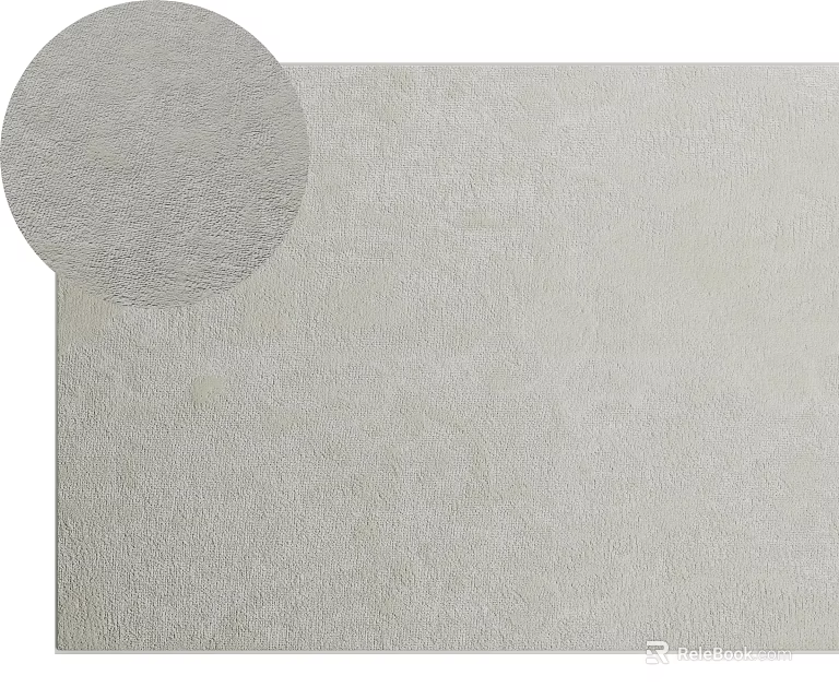 Light Beige Square Rug With Soft Textured Surface For Living Room Decor 3d model 