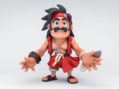 Men Cartoon Men Anime Character Game Role Pirate One Piece Hand-made 3d model