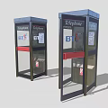 Contemporary Telephone Booths Featuring Glass Panels Closed Open Doors And Red Accents