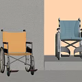 Yellow And Blue Wheelchairs With Modern Design Against Gray And Beige Backgrounds