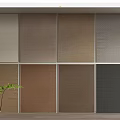 Square Carpets in Various Neutral Tones Textured Design with Decorative Plant