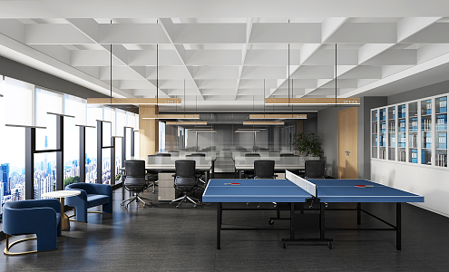 Modern Public Office Area Lawyers Open Office Area 3d model