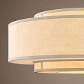 Modern Beige Fabric Chandelier With Round Two Layer Sleek Design For Interior 3d model