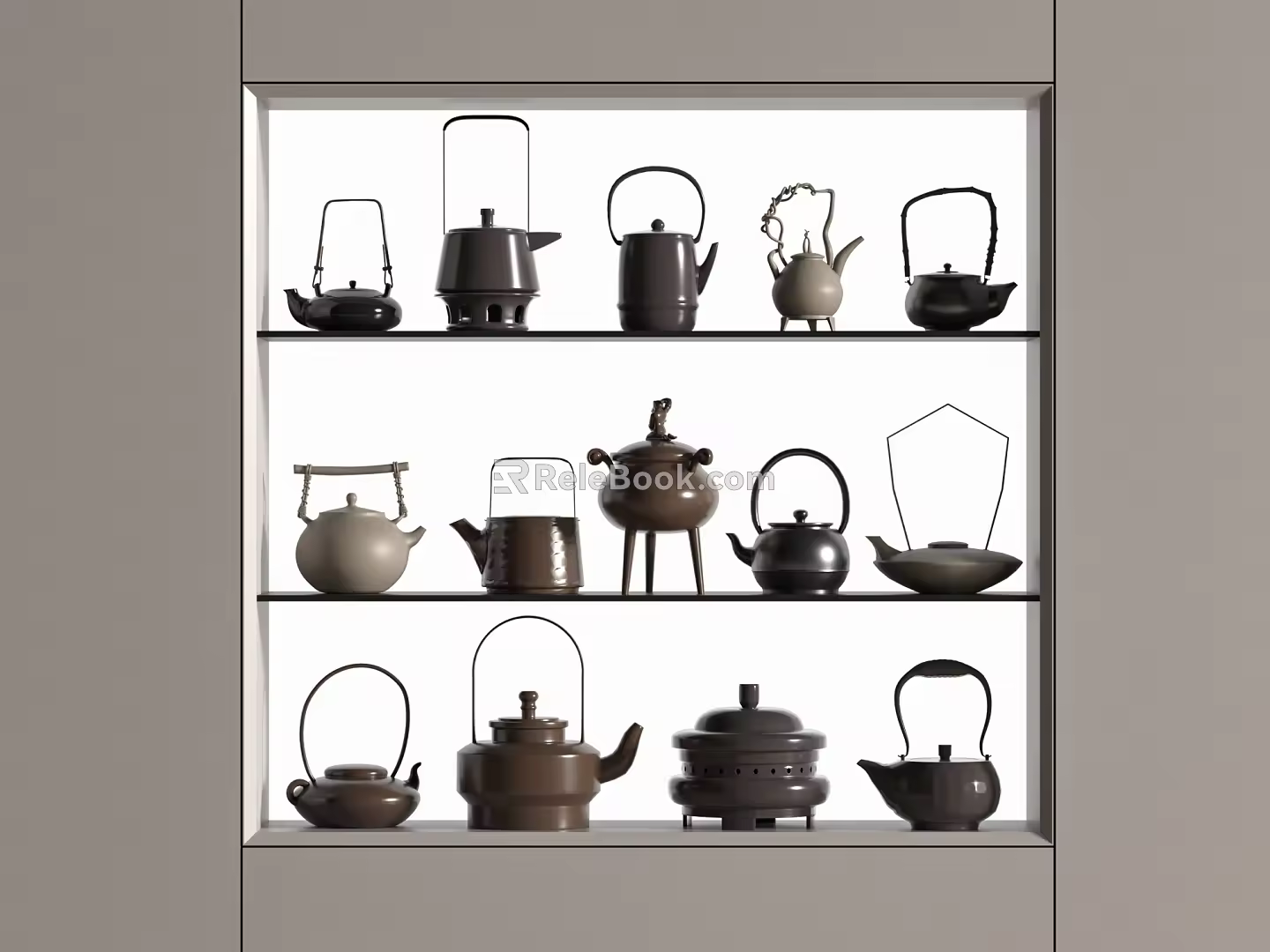 Tea set teapot teacup 3d model