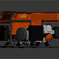 Old and New Orange Generators with Black Metal Frame Comparison View 3d model