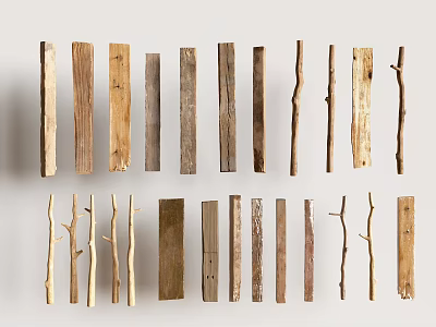 Shrub Garden Wood Branches With Natural Shapes And Various Sizes For Decoration 3d model