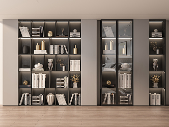 Modern Decorative Cabinet Bookcase Combination 3d model