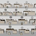 Modern Minimalist Dressing Tables Furniture With Mirrors Drawers Stools And Plants