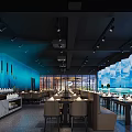 Hotpot Restaurant Interior Featuring Ocean Themed Decor And Comfortable Dining Seats