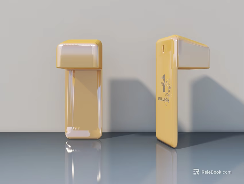 Modern Yellow Swing Door With Glossy Surface For Home Interior Design 3d model