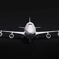 White Large Commercial Airliner With Four Engines And Aerodynamic Wing Structure