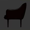 Burgundy Leather Armchair Modern Design With Curved Backrest Comfortable Seat And Slim Legs