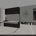 Modern Exhibition Booth With 2021 2022 2023 Numbers LOGO Green Plants And Large Screen