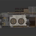Industrial Machinery Structure With Multi layered Metal Frame And Storage Containers