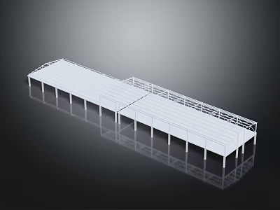 White Multi tiered Bleacher Structure Design With Railings Steps And Platform 3d model