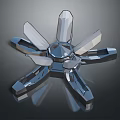 Metallic Multi Blade Geometric Equipment Component With Shiny Reflective Surface And Mechanical Design Structure 3d model