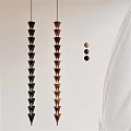Modern Layered Conical Chandelier Design With Stacked Black Brown Elements For Contemporary Interior 3d model