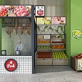 Modern Fruit Store Meat Shop Fruit Supermarket Store 3d model