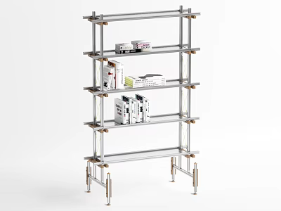 Sturdy Metal Multi Tier Shelving Unit For Home Office Storage Organizer 3d model