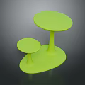 Colorful Green Two Tiered Food Serving Table With Round Tops And Oval Base